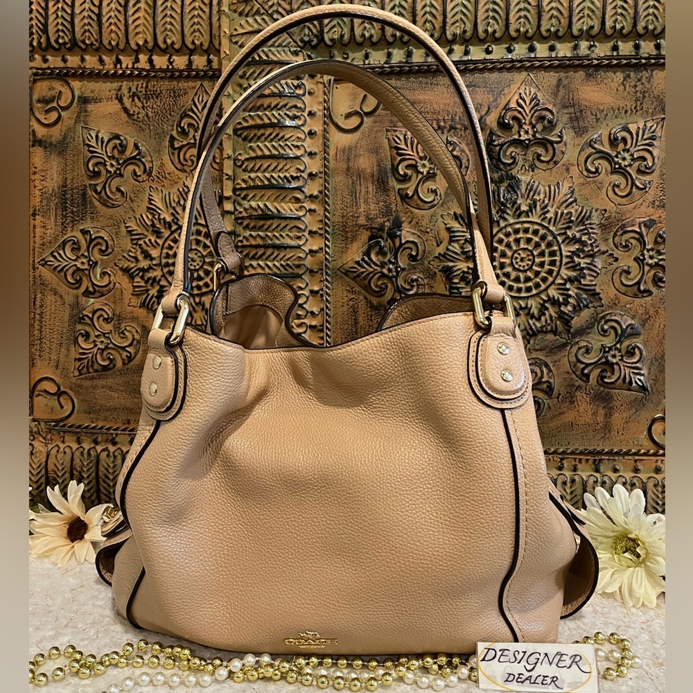 COACH EDIE 31 Leather Shoulder Bag 57125 VGC! Beige